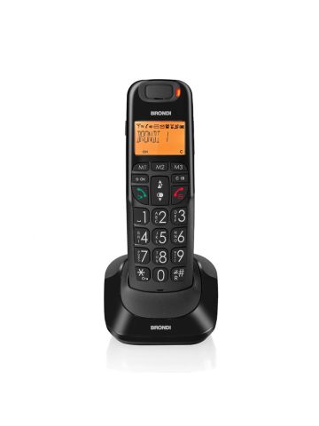 BRONDI BRAVO BRIGHT (NERO) - TELEFONO CORDLESS SINGOLO - AUDIO AMPLIFICATO - VIVAVOCE