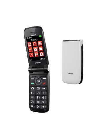 BRONDI MAGNUM 4 (BIANCO) - TELEFONO CELLULARE PER ANZIANI - TORCIA - FOTOCAMERA
