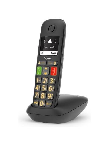 GIGASET E290 (NERO) - TELEFONO CORDLESS SENIOR - VIVAVOCE - TASTI GRANDI