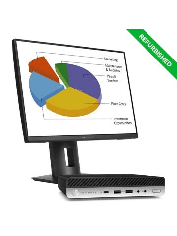 RINOVO RNBUNDLE38 - HP 600 / 800 G5 ULTRA MINI PC - CPU INTEL i5 9 GEN - RAM 16GB - SSD 480GB - WIN 11 PRO + MONITOR HP 24"" (Z24N)  Grade A - Garanzia 1 anno